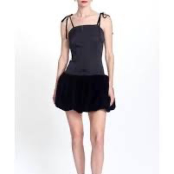 COREY LYNN CALTER lita mini velvet bubble dress in black XS - Picture 8 of 8